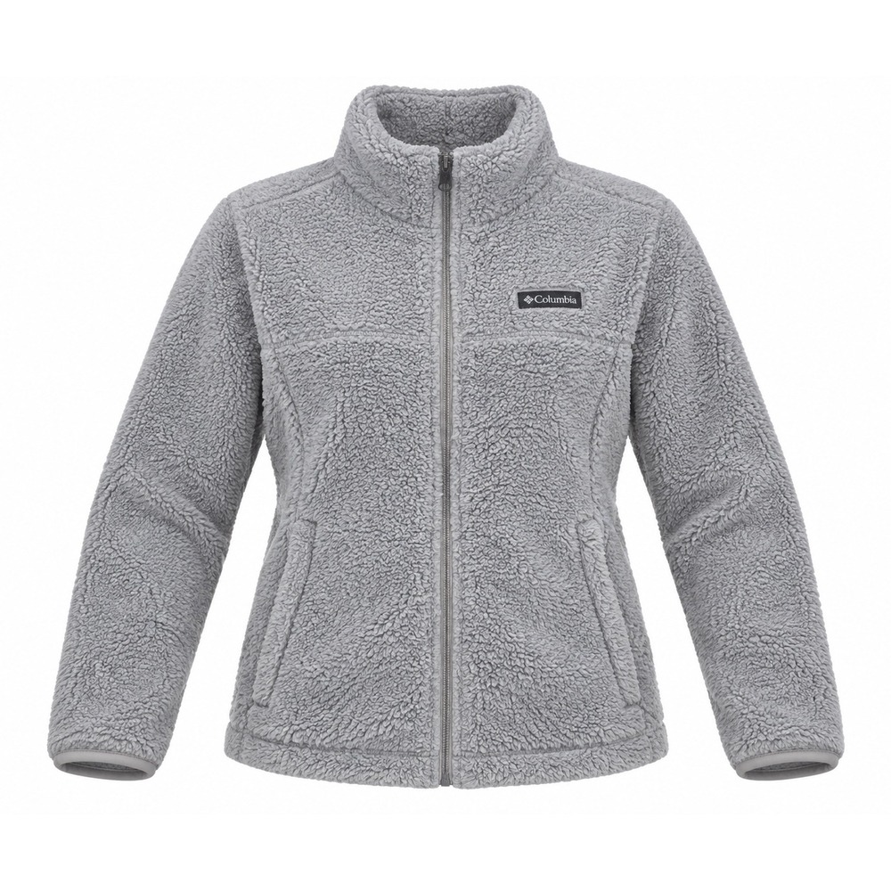Columbia Fire Side II Sherpa Full Zip Fleece Jacket Grey Blue XL1321 Womens M